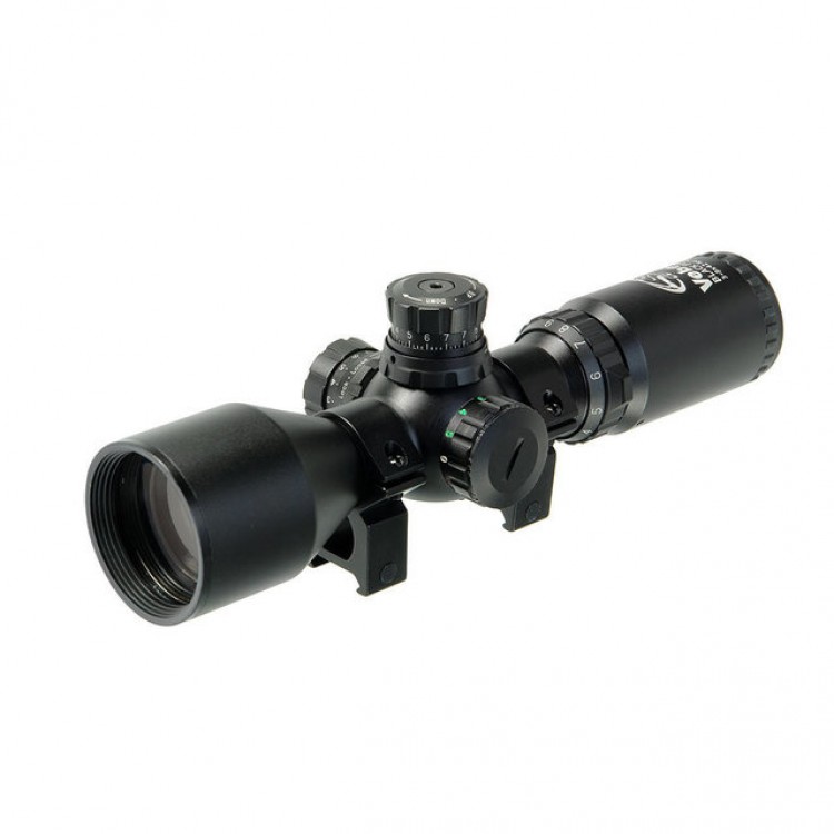 Оптичний приціл VEBER BLACK FOX 3-9х42 RG MD с кольцами на Weaver